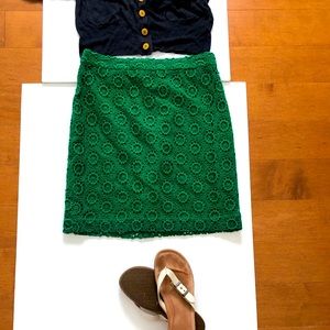 Green Lace Skirt Club Monaco